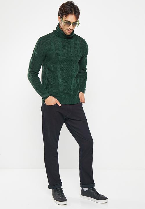 Brave Soul - Hyder knitwear - hunter green