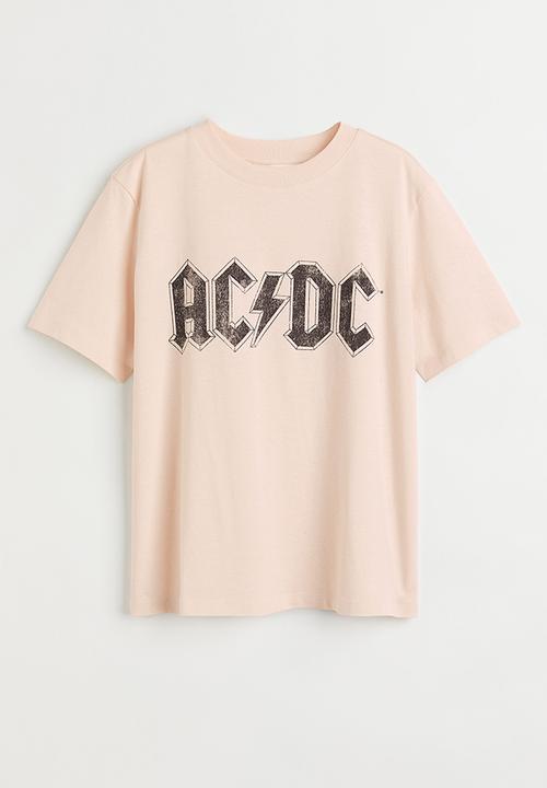 H&M - T-shirt with a motif - light beige/ac/dc