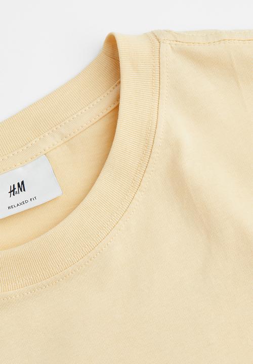 H&M - Relaxed fit cotton T-shirt - yellow/low-key land