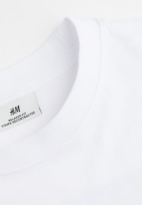 H&M - Relaxed fit cotton T-shirt - white/pause