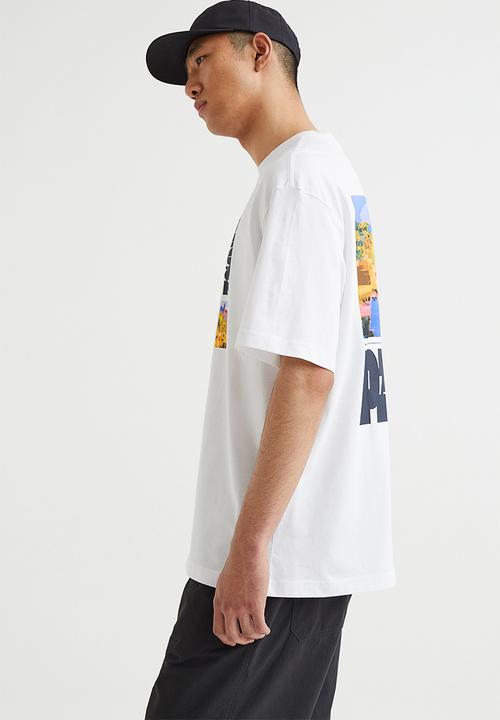 H&M - Relaxed fit cotton T-shirt - white/pause