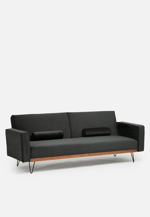 SF Collection - Stockholm 3 seater sofa bed - mourne grey velvet