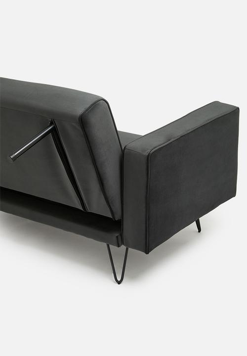 SF Collection - Stockholm 3 seater sofa bed - mourne grey velvet