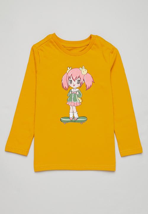 Superbalist - 2 Pack graphic long sleeve tees - mustard & milk