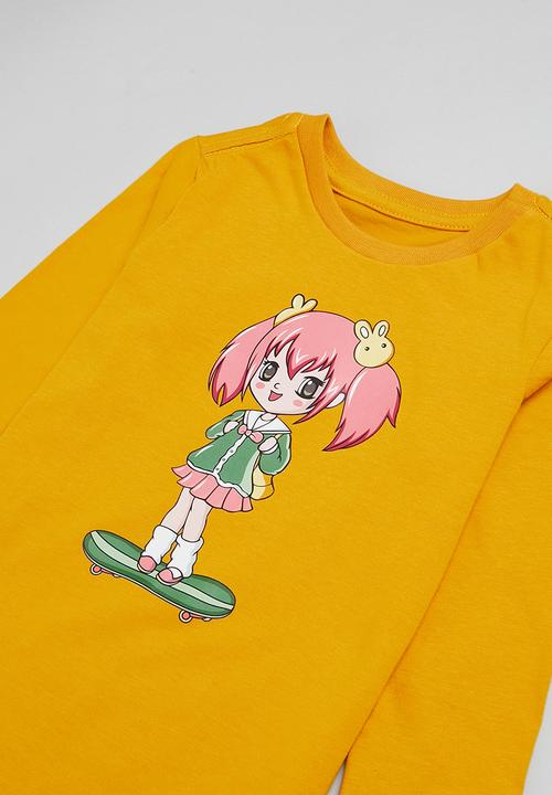 Superbalist - 2 Pack graphic long sleeve tees - mustard & milk