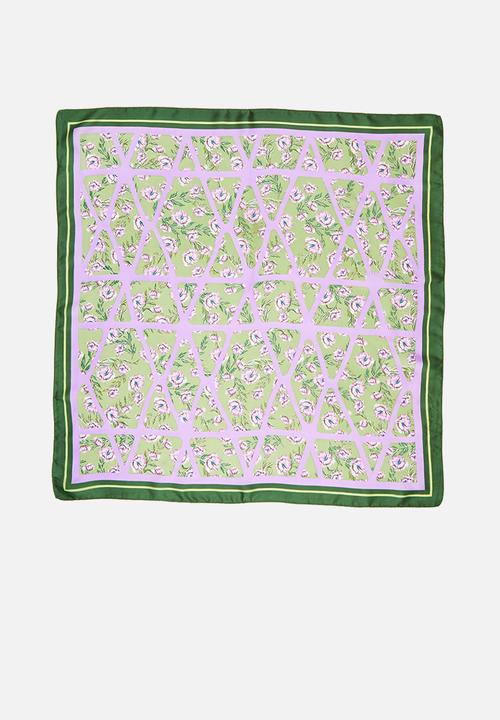 Superbalist - Floral printed neckerchief - green & purple
