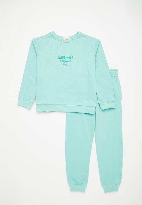 Superbalist - Girls tracksuit with print - mint