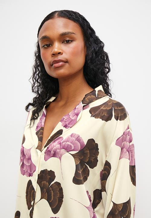 edit - Long sleeve sleep shirt & pant set - multi