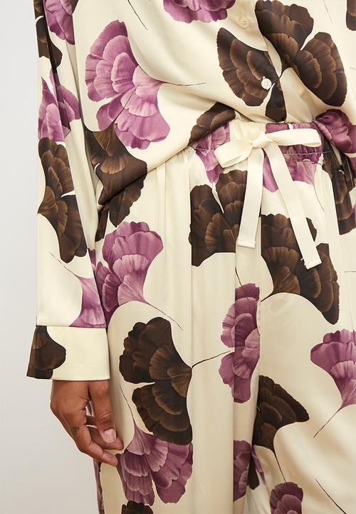 edit - Long sleeve sleep shirt & pant set - multi