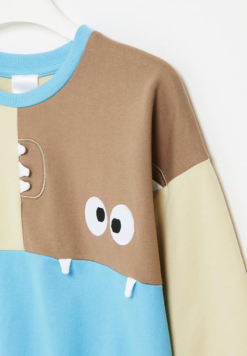 Pop Candy - Colourblock dino sweatshirt - multi