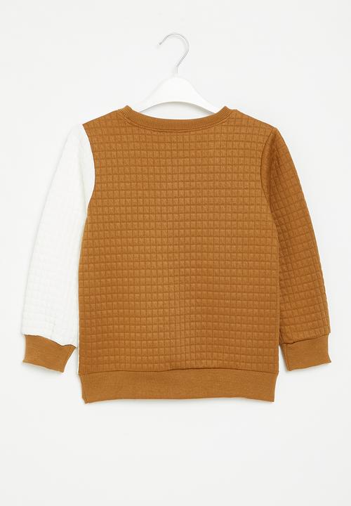 Pop Candy - Boys sweatshirt - tan & white