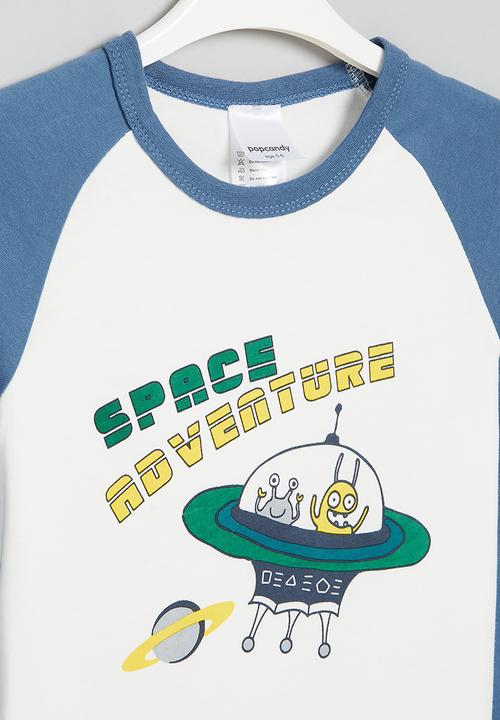 Pop Candy - Boys space tee - white/blue