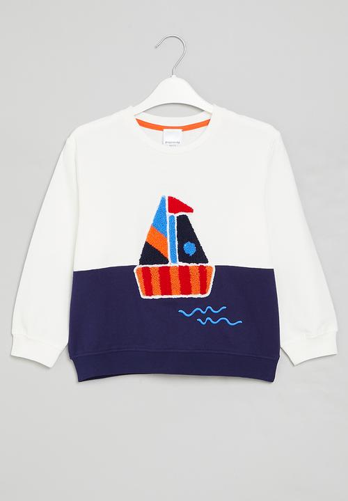 Pop Candy - Boys sweatshirt - blue & white