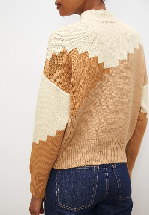 edit - Dolman col block jumper - neutrals