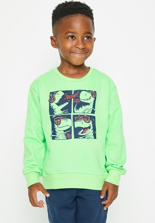Superbalist - Boys printed tracksuit - green & navy