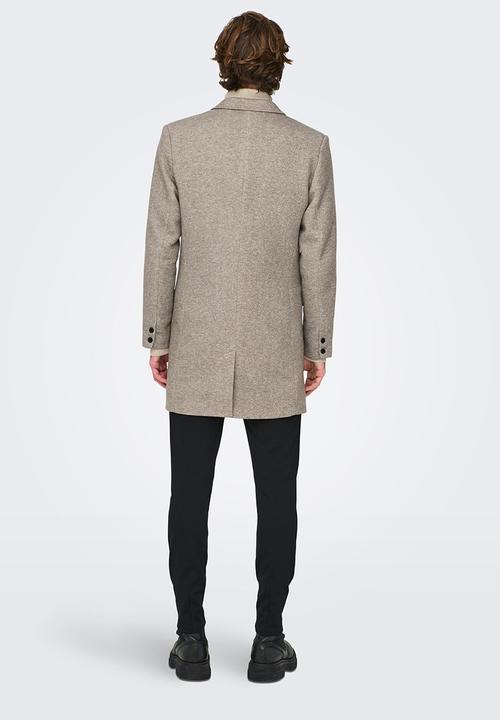 Only & Sons - Julian king coat - walnut