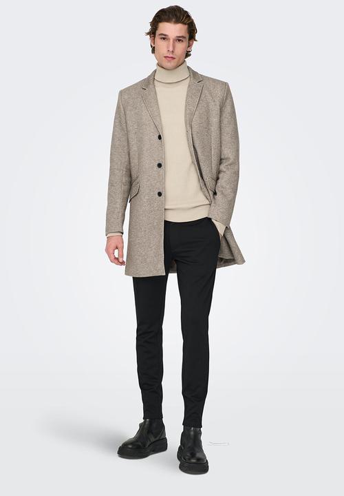 Only & Sons - Julian king coat - walnut