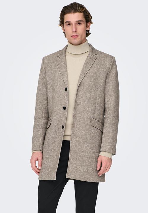Only & Sons - Julian king coat - walnut