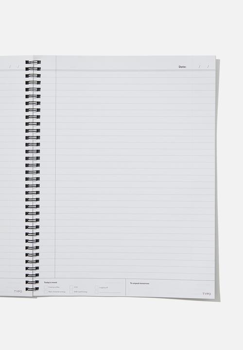 Typo - A4 spinout notebook - be kind mother earth black