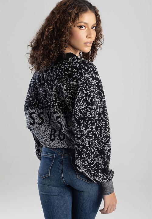 SISSY BOY - Everleigh knitted sweater with batwing sleeve - black/grey