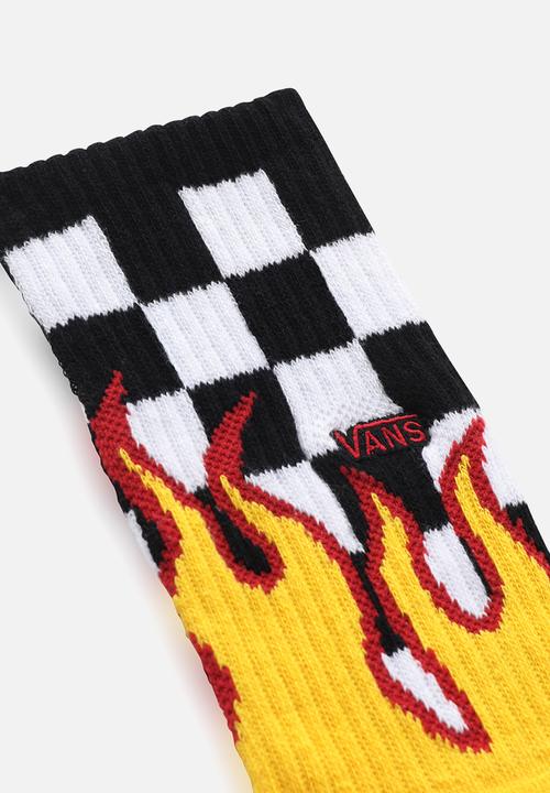 Vans - Flame checkin crew - black & white