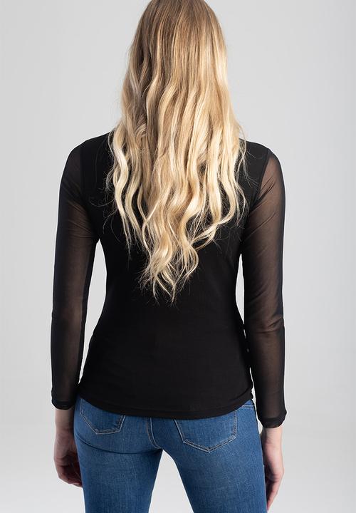 SISSY BOY - Bithia: fashion fitted top with long sleeves - black