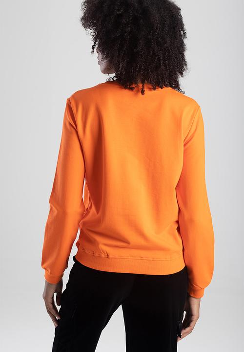 SISSY BOY - Oshi crew neck sweat top with long sleeves - orange