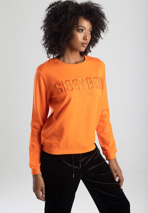 SISSY BOY - Oshi crew neck sweat top with long sleeves - orange