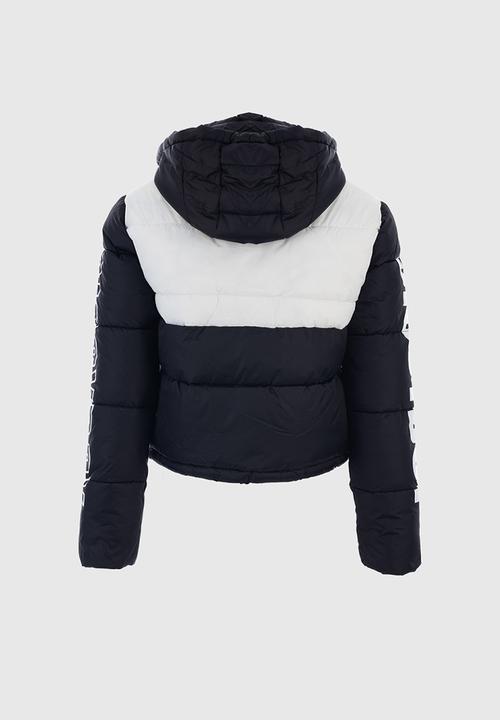 SISSY BOY - Pasco: Sporty contrast puffer jacket - black/white