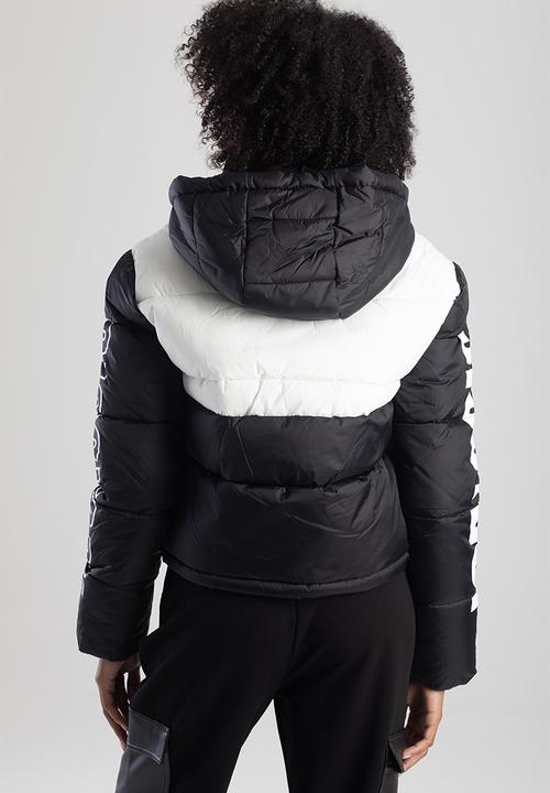 SISSY BOY - Pasco: Sporty contrast puffer jacket - black/white