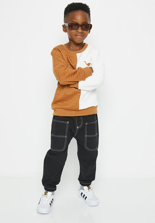 Pop Candy - Boys sweatshirt - tan & white