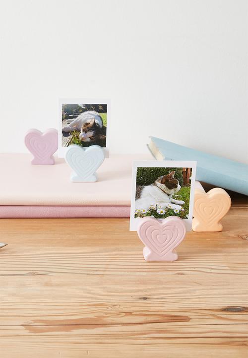 Typo - Ceramic card holder 4 pack - hearts