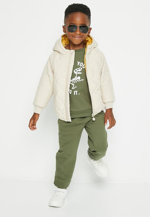 Pop Candy - Quilted puffer jacket with hood - ecru