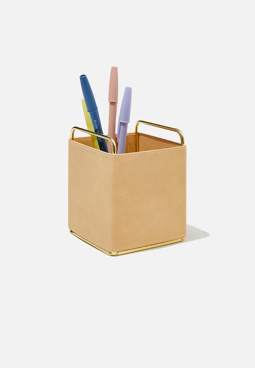 Recycled mix pu pen holder - latte