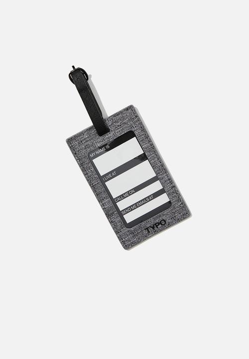 Typo - Urban luggage tag - grey crosshatch