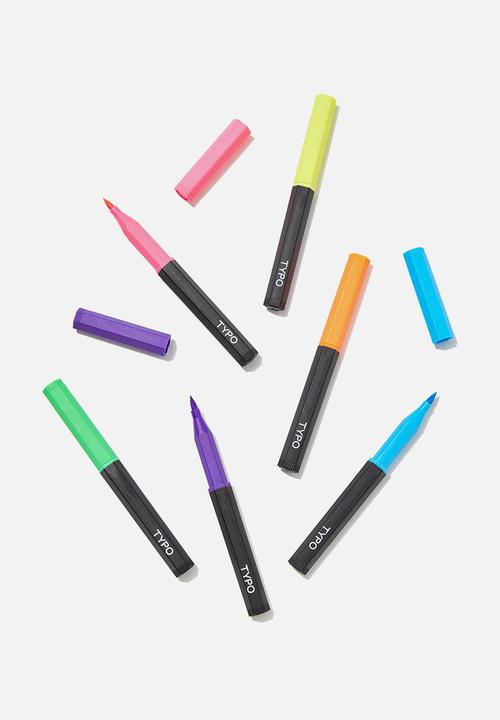 Typo - Hexe brush markers 6 pack -multi neon