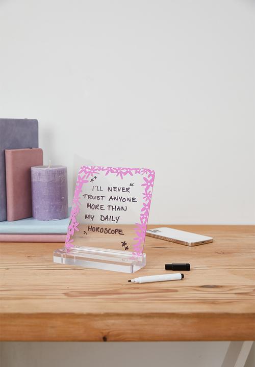 Typo - Acrylic memo stand - paper daisy border