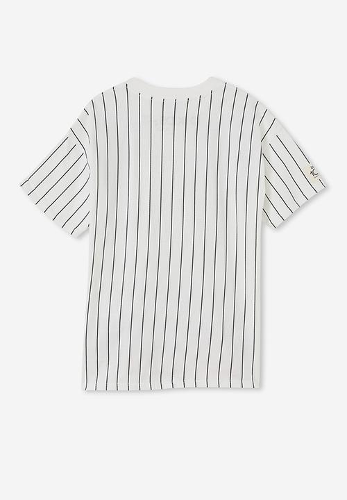 Cotton On - license quinn short sleeve tee - lcn dis vanilla stripe/mickey