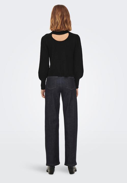 Jacqueline de Yong - Elanor long sleeve reversible pullover - black