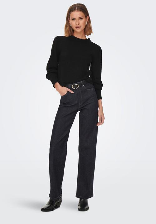 Jacqueline de Yong - Elanor long sleeve reversible pullover - black