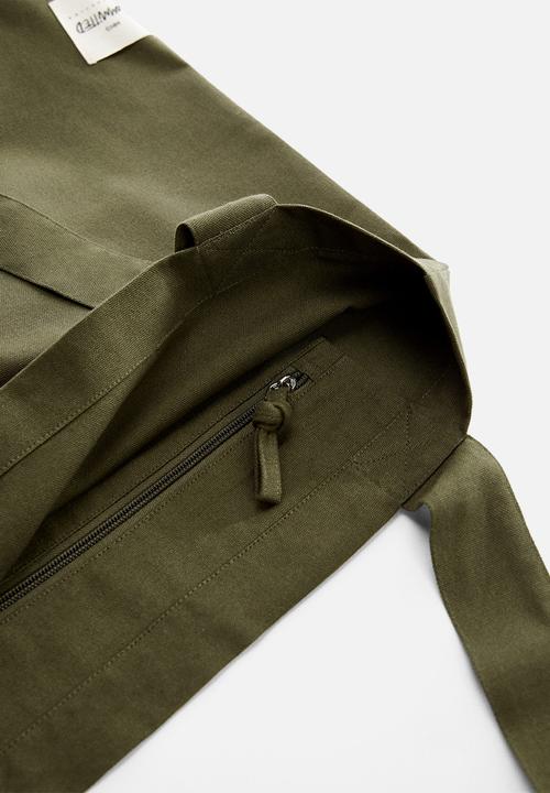 MANGO - Cotton canvas bag - khaki