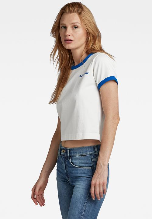G-STAR - Cropped baby brother ringer r t - milk/lapis blue
