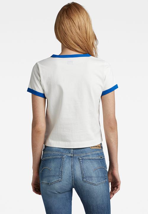 G-STAR - Cropped baby brother ringer r t - milk/lapis blue
