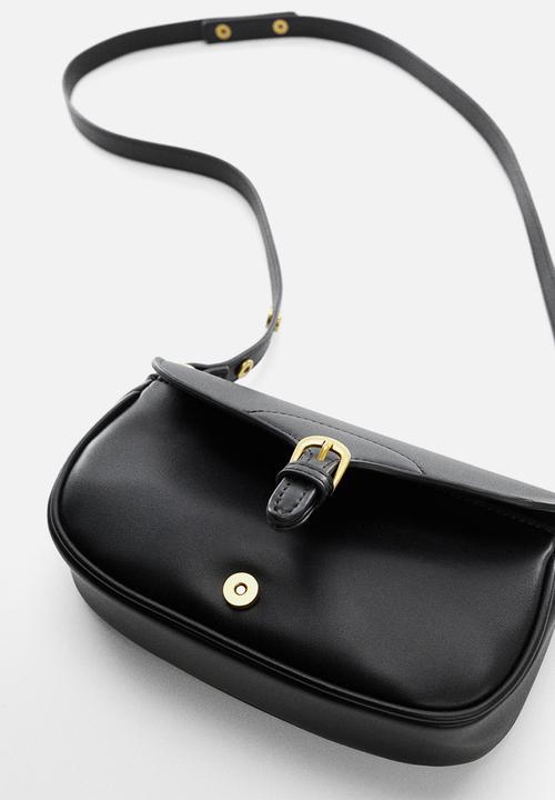 MANGO - Buckle cross-body bag - black