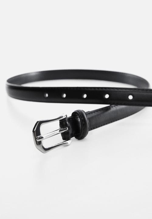 MANGO - Rectangular buckle belt - black
