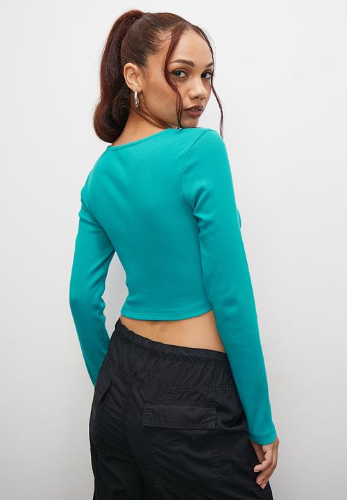 Blake - Asymmetrical hem tee - bright blue