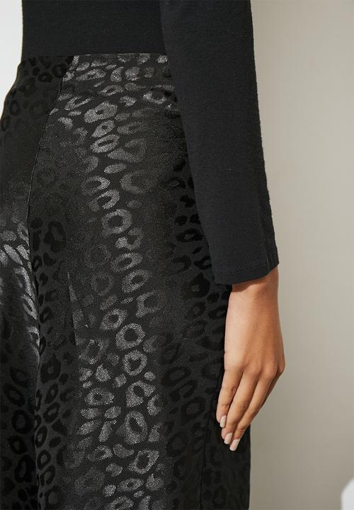 Superbalist - Long midi slip skirt - black jaquard print