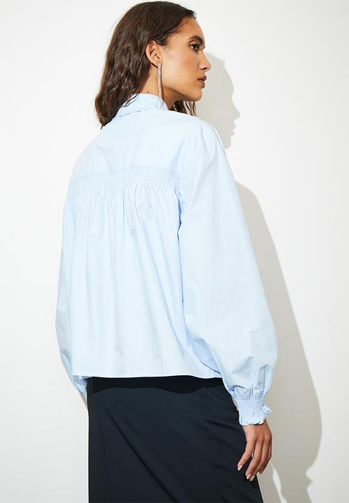 Superbalist - Oversized shirred shirt - blue