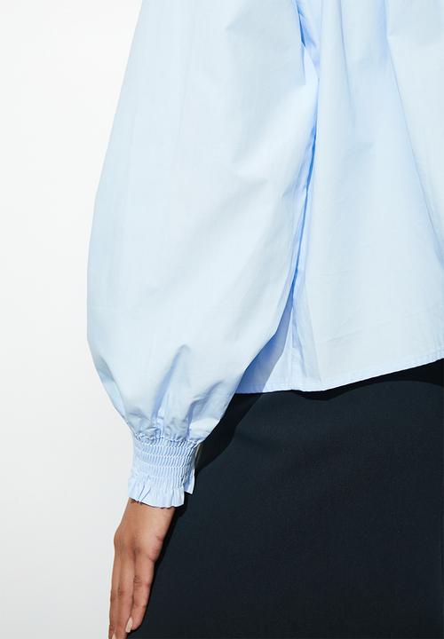 Superbalist - Oversized shirred shirt - blue