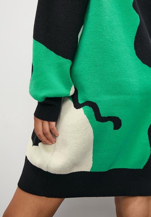 Blake - Graphic midi knitwear dress - multi
